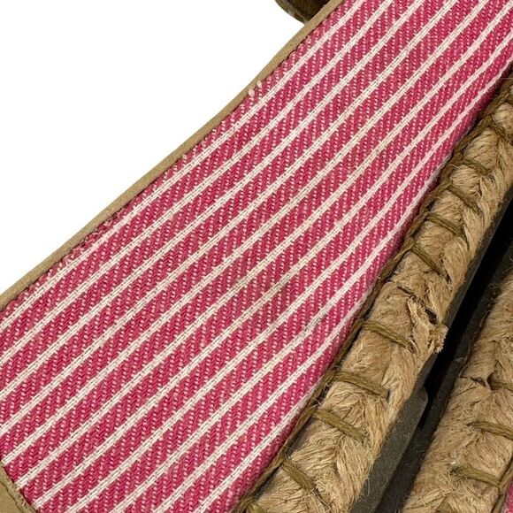 Born Espadrille Loafers Pink Striped Leather Details Preppy US Size 7.5 Casual - Picture 7 of 12